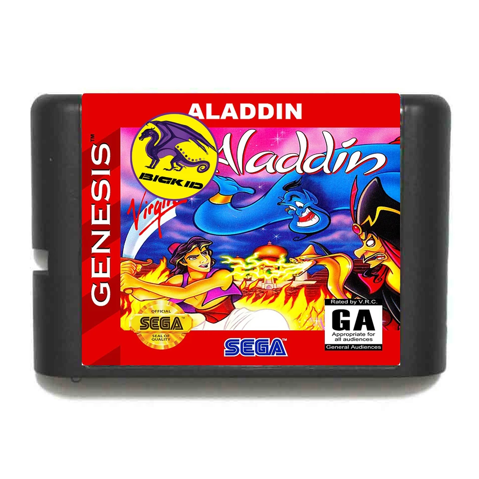 Игровая карта Aladdin MD для 16-битного игрового картриджа Sega Megadrive Genesis system |