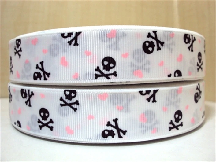 5 ярдов многоразмерная корсажная лента с принтом черепа на Хэллоуин ткань для