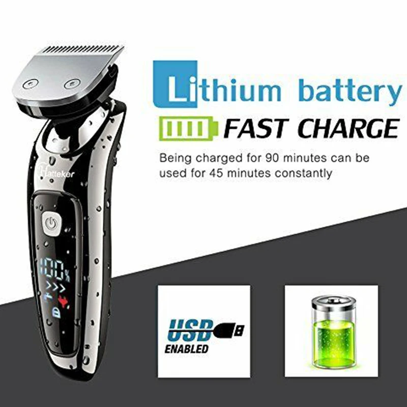 Водонепроницаемый Мощный электрическая бритва для мужчин триммер бороды
