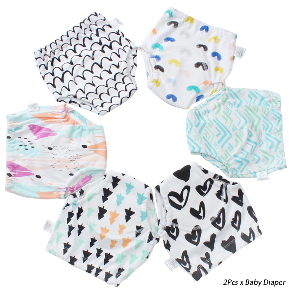 2 шт. эластичные 4 слоя Моющиеся Многоразовые подгузники мягкие детские пеленки