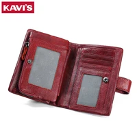 kavis luxury brand genuine leather women wallet female lady small walet portomonee for girls mini pocket perse holder coin purse