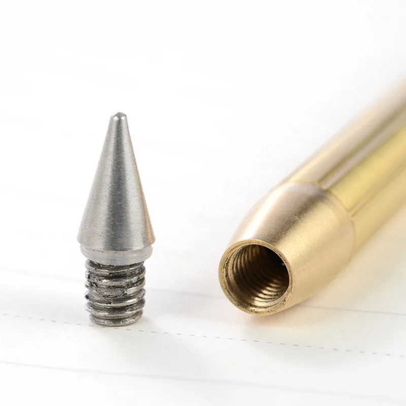 Retro Brass Inkless Pen Pure Metal No-ink Copper Gift Stylus Everlasting Pencil Outdoor tools | Спорт и развлечения