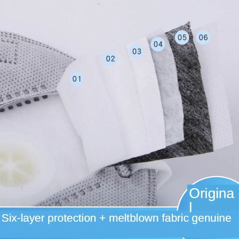 

Six-layer 20-piece gray ffp2 KN95 mask PM2.5 protection 95% 6-layer filter protection Reusable KN95 dust maskN95valve respirator