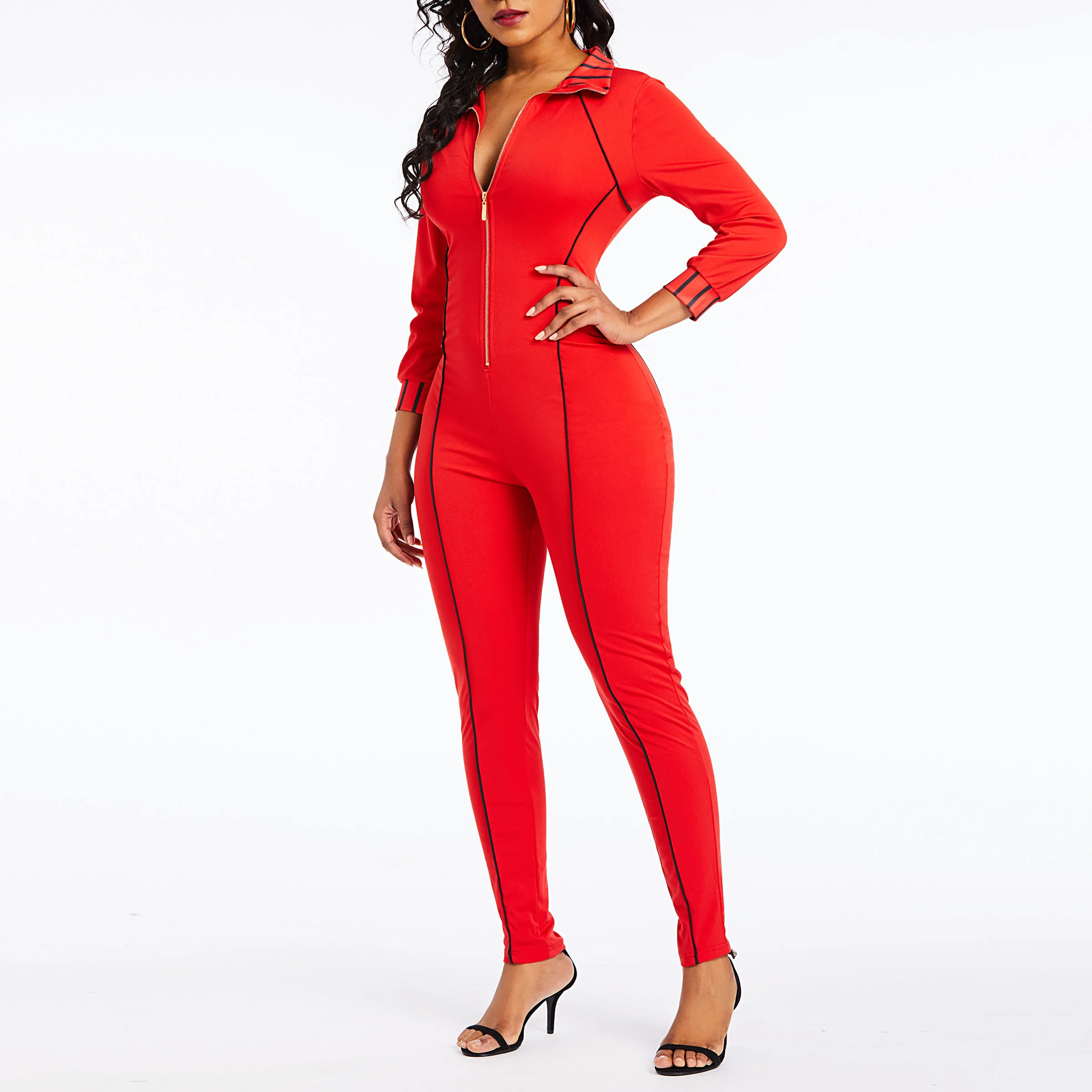 Женские комбинезоны повседневные сексуальные элегантные красные офисные