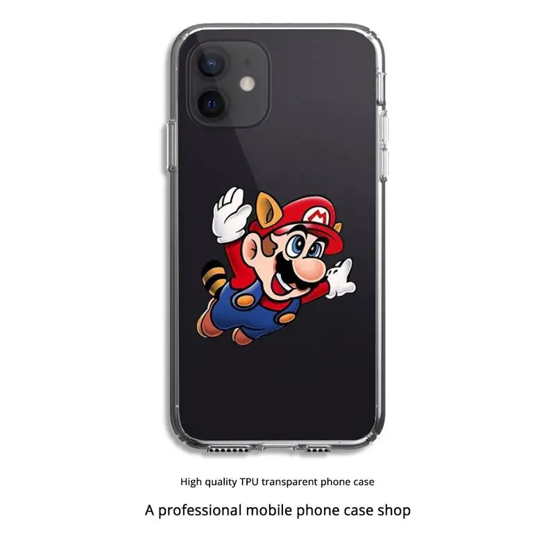 

Cartoon Super Marios Phone Case Clear Cover For Iphone 5 6 7 8 11 12 plus XR X XS SE2020 11/12PRO Max Transparent Cases
