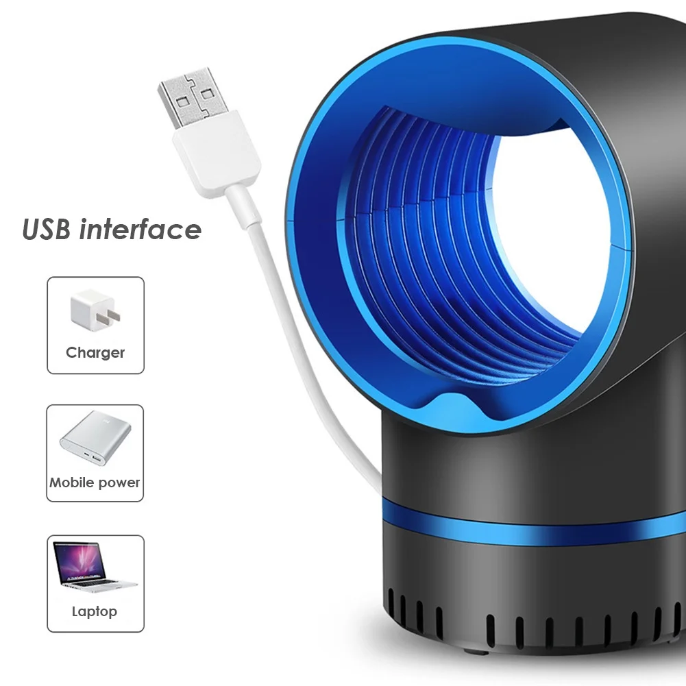 Электрическая светодиодсветодиодный Тихая ловушка для комаров с USB