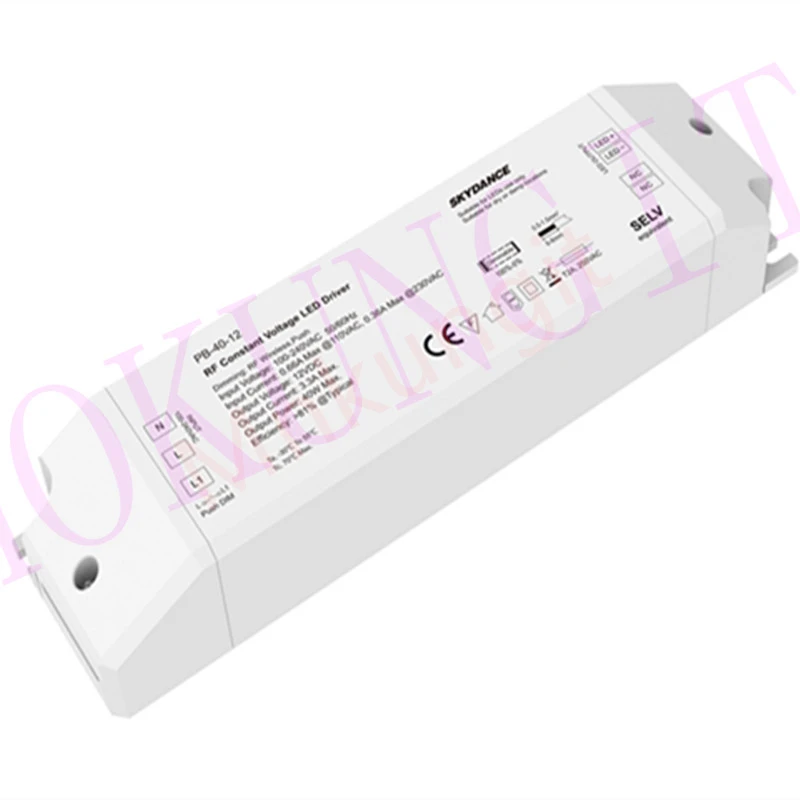 40W 12V RF Dimmable LED Driver Push-Dim PB-40-12 Controller Power Supply Transformer Input AC100-240V Output DC12V 3.3A |