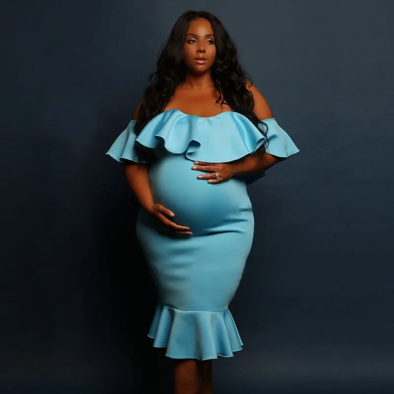 Платья для беременных с воланом фотосъемки реквизит Одежда | Мать и ребенок