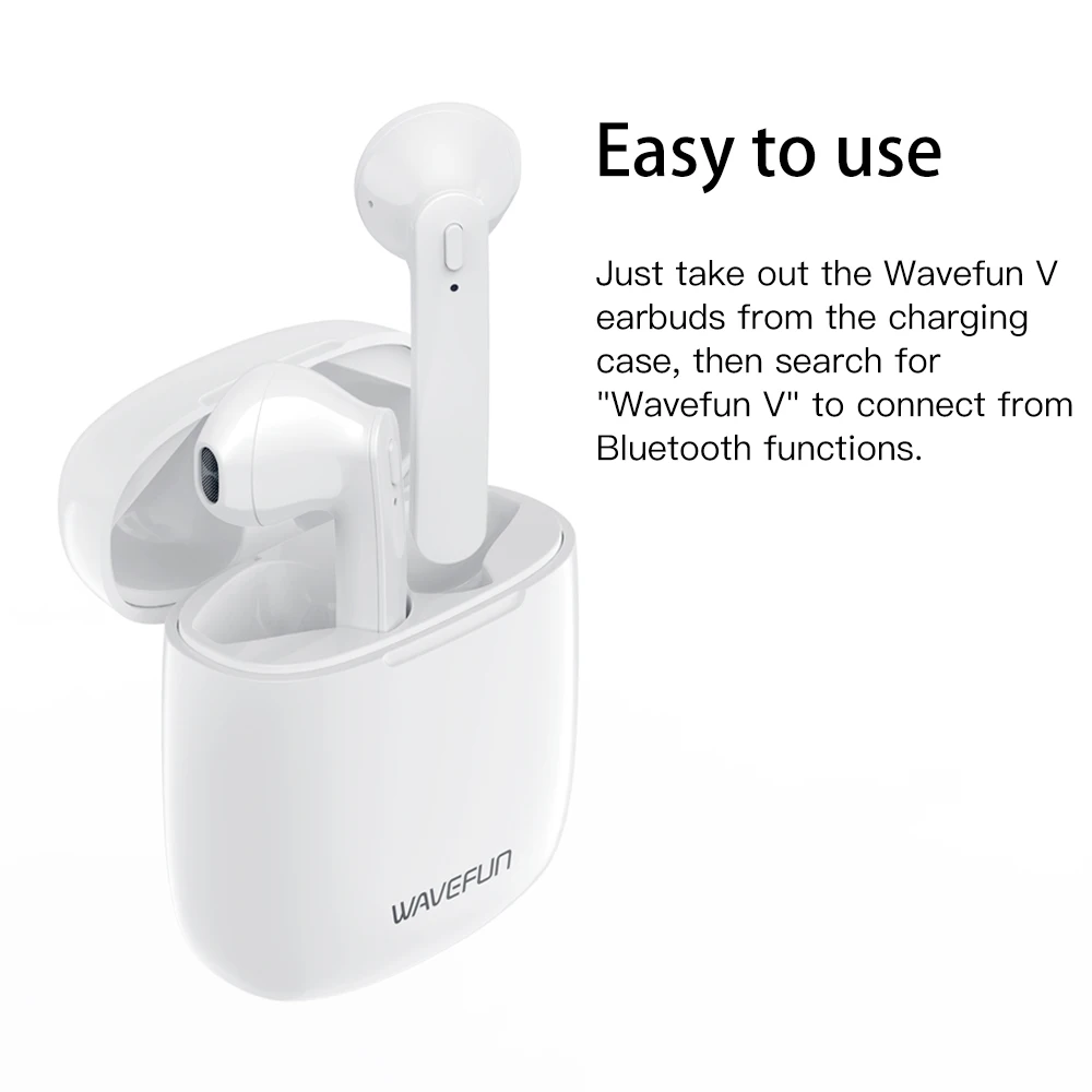 Беспроводные Bluetooth наушники Airoha 1536U Wavefun V IPX5 Водонепроницаемая гарнитура TWS с