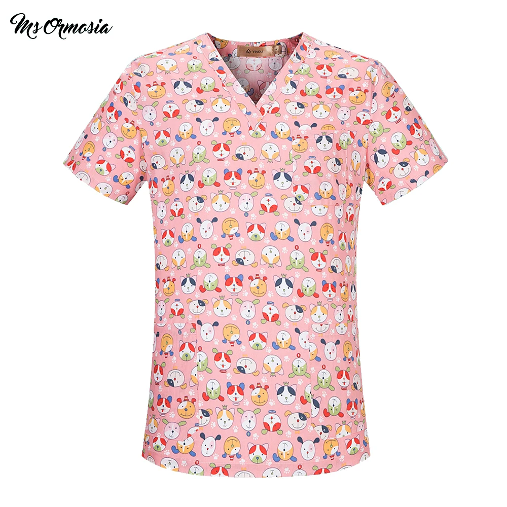 Msormosia новая хлопковая Униформа с цветочным принтом в виде животных униформа для