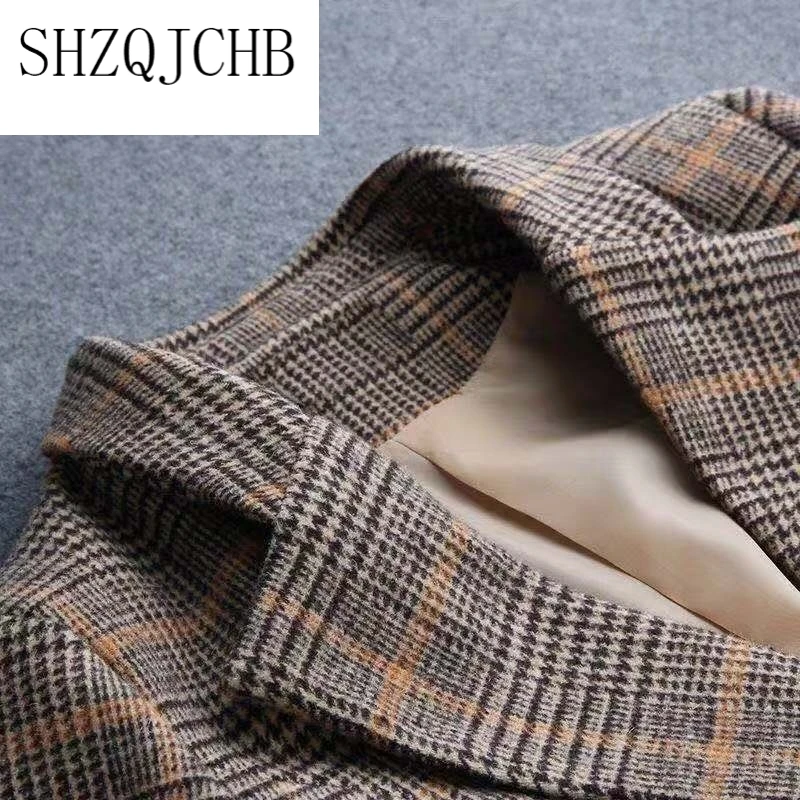 

Autumn Fashion Women Plaid Blazers Plus Size Single Button Tops Office Lady Suit Slim Business Female Blazers Coat