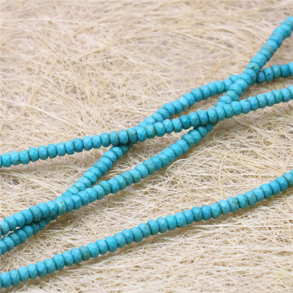 Граненые круглые бусины 2x4 мм россыпью модный бирюзовый камень сделай сам