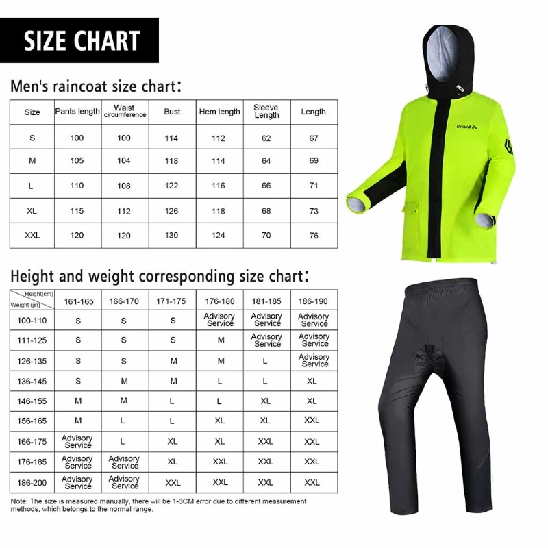 

Raincoat Suit Waterproof Clothes Pants with Reflective Strips Adjustable ELastic Rope for Outdoor Hiking Fishing