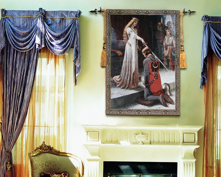 

BELGIUM QUEEN'S KNIGHT 138 X 97CM DECORATIVE FABRIC WALL HANGINGS TAPESTRY FOR HOME DECOR EUROPEAN NEW KNIGHT HONORS