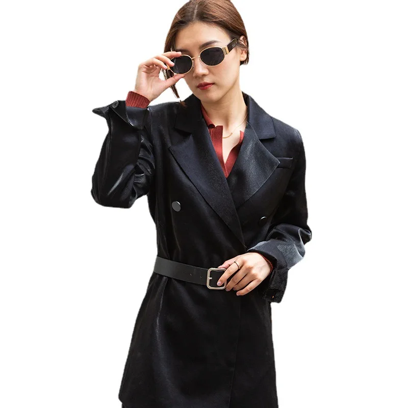 

new 2021 vintage Elegant Black Single-breasted Women Blazer fashion korean style Work Wear Jacket HK072