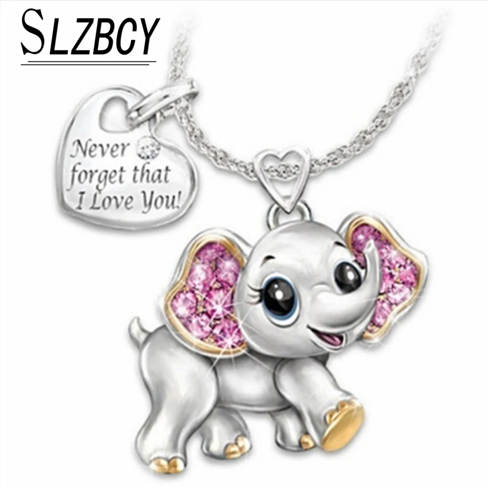 Женская подвеска в виде слона ожерелье чокер сердце никогда не забывайте что я