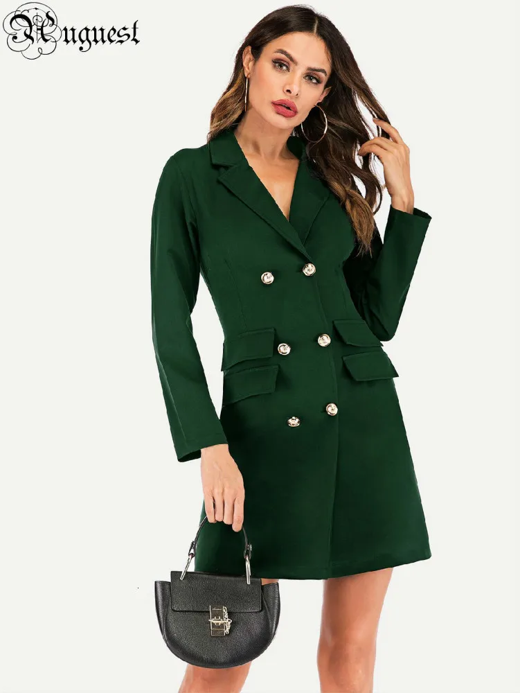 Женский двубортный пиджак uгостя Элегантный Приталенный с длинным рукавом и