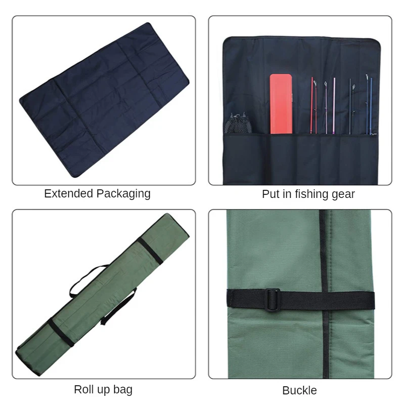 Fishing Rod Bags Canvas Fishing Storage Reel Bag Outdoor River Fishings Rods Gear Tackle Bags enlarge