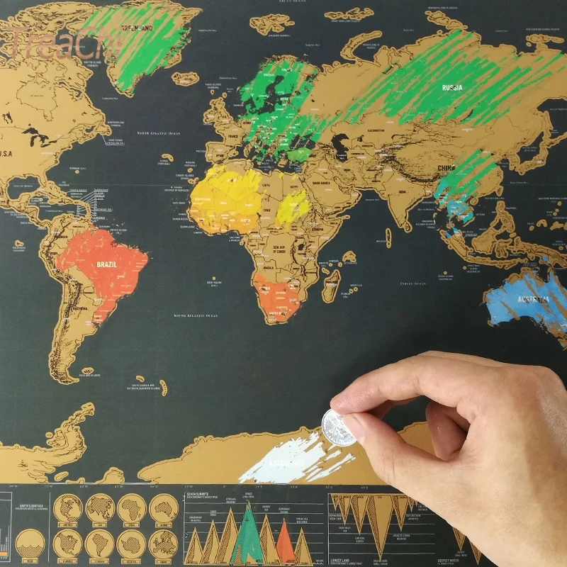 

Новая роскошная карта путешествия, Постер 52,3x30 см, персонализированная журнал, карта, Настенный декор