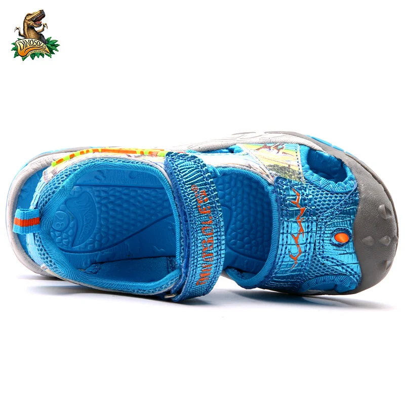 Брендовые детские сандалии летняя пляжная обувь с принтом динозавра для