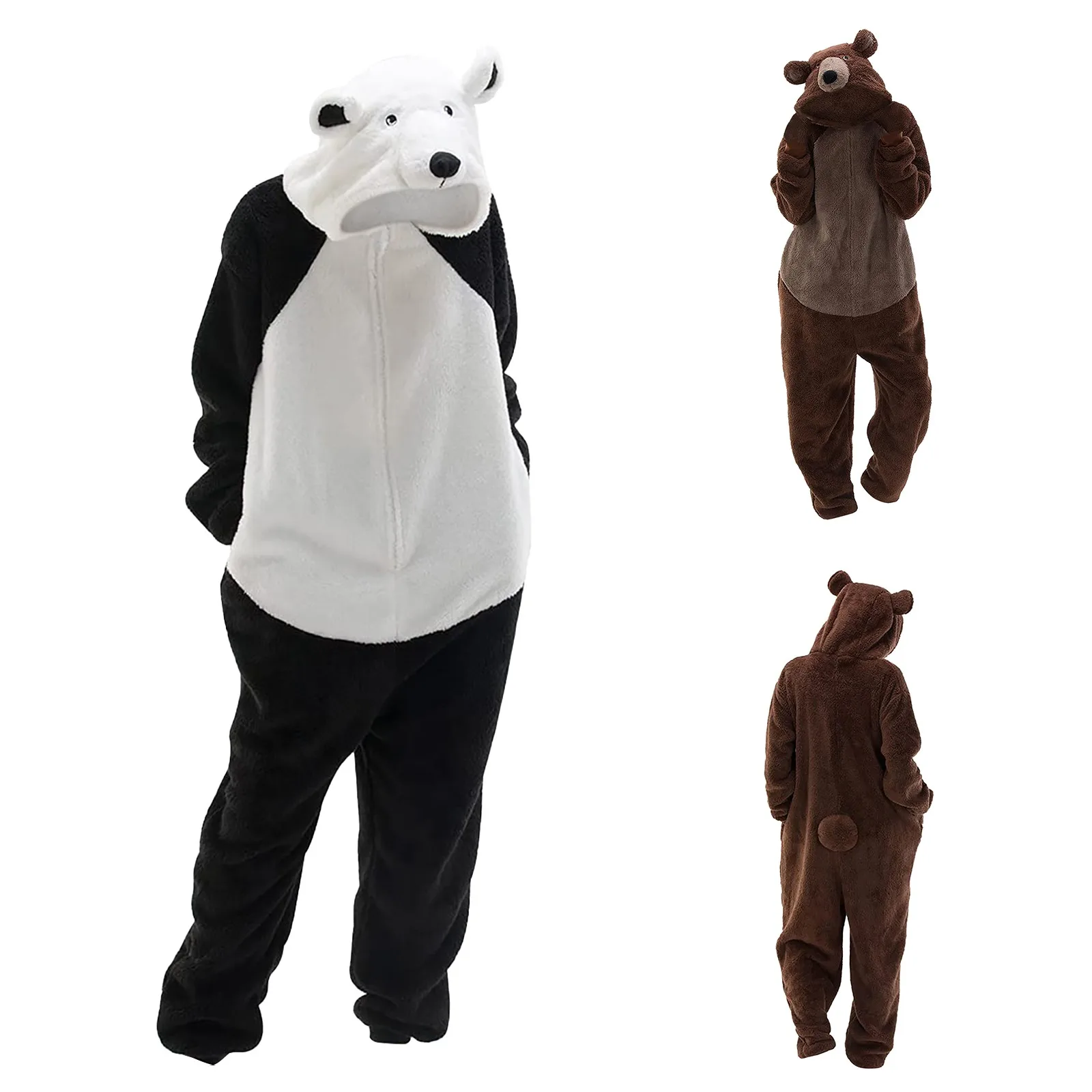 

Unisex Animal Adult Polar Bear Onesies Pajama Sete Pyjama Cosplsy Costumes Cute Cosy Sleepwear Man Women Homewear Jumpsuit 2021