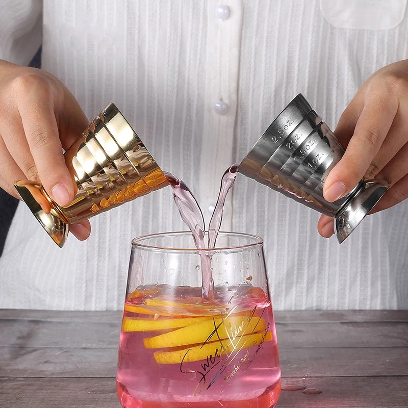 

2.5oz Bartender Measuring Cup Stainless Steel Cocktail Shaker Scale Barware Ounce Measure Bar Tool Kitchen Accessories Jigger