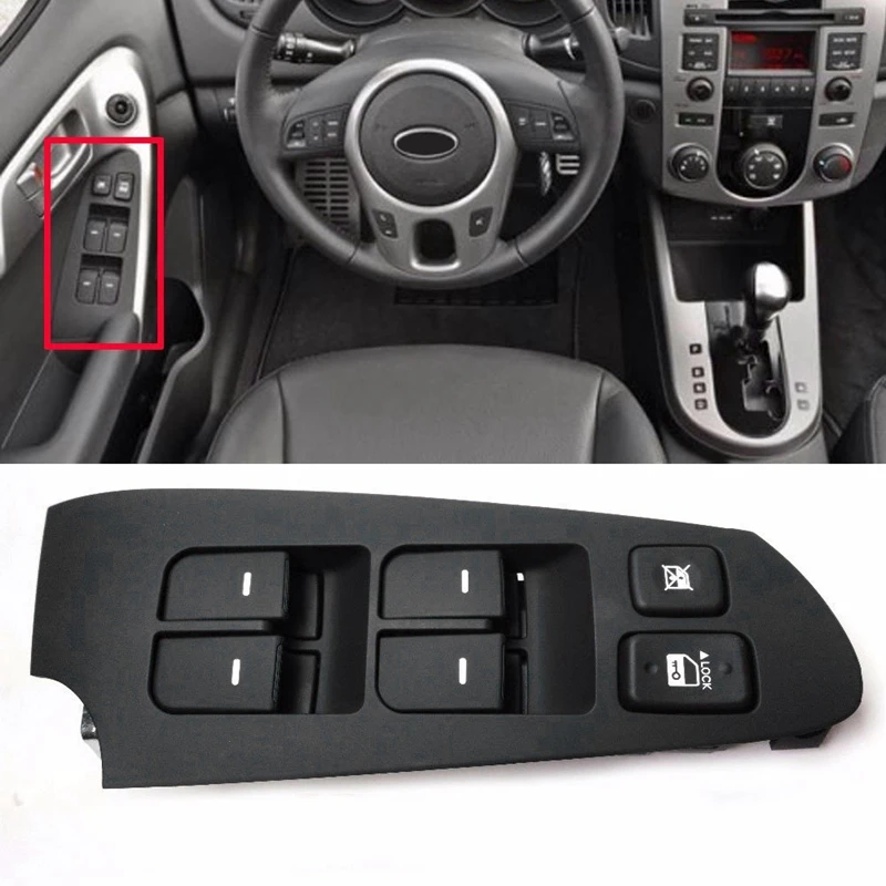 Car Power Window Switch Lifter Electrical Control Button Driver Side for Kia Forte 2010-2013 93570-1M100WK | Автомобили и