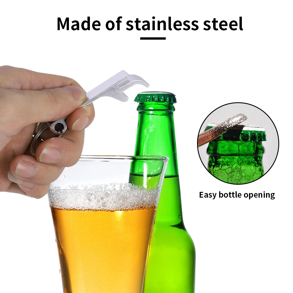 

6pcs Bottle Cap Opener Set Portable Bottle Cap Aluminum Alloy Opening Tools with Keyrings