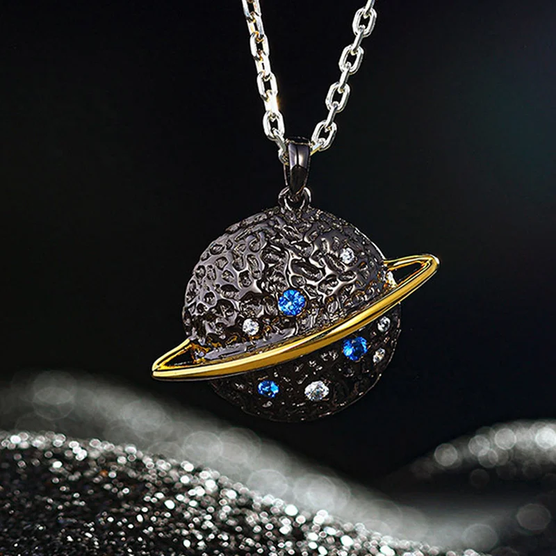 

2021 new planet Men's and women's pendant necklace Personalized hip-hop trend wild couple pendant necklace Jewelry wholesale