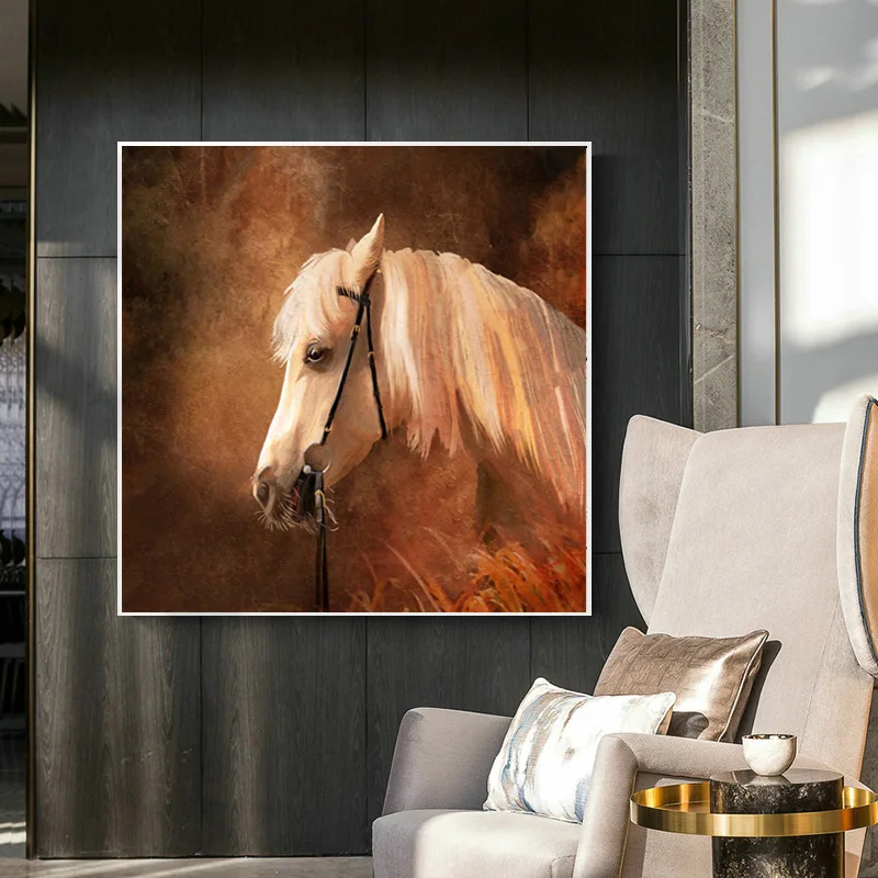 Современная Картина на холсте настенный постер с изображением животных головы