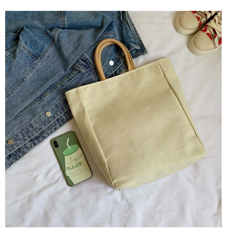 New fashion simple leisure Tote Bag student schoolbag large capacity canvas briefcase