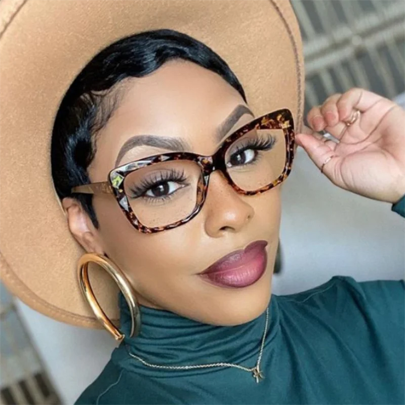 Кристальная оправа синий светильник очки для женщин Модные TR90 большие