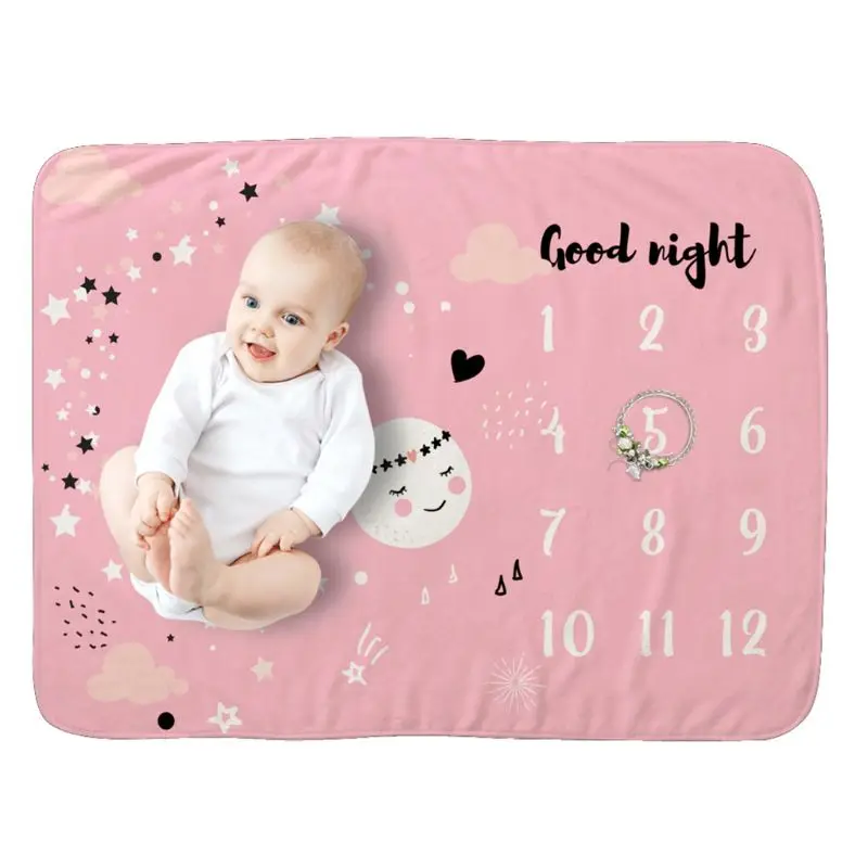 

Baby Month Record Growth Milestone Blanket Newborn Star Pattern Photography Prop Cute and charming stars pattern