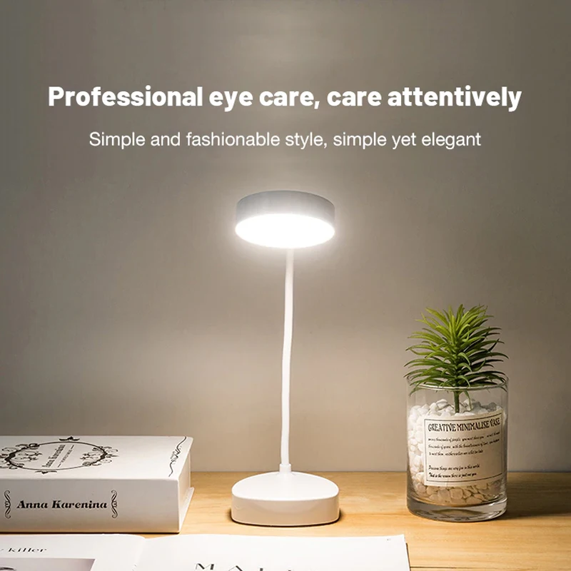 

D2 Led Eye Protection Desk Lamp Usb Rechargeable Stepless Dimming Folding Night Light Student Learn Read Small Table Lamp Gift