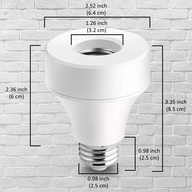 

2 Pack Wifi Smart Bulb Socket Compatible with E26 E27, WiFi Light Bulb Base Adapter Work with Alexa/Google Home/IFTTT, No Hub Re