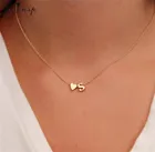Ожерелье Jisensp с подвеской в виде крошечного сердца, инициала, Двухслойное ожерелье, персонализированное изысканное ожерелье для женщин, 26 букв, Подарочные ювелирные изделия
