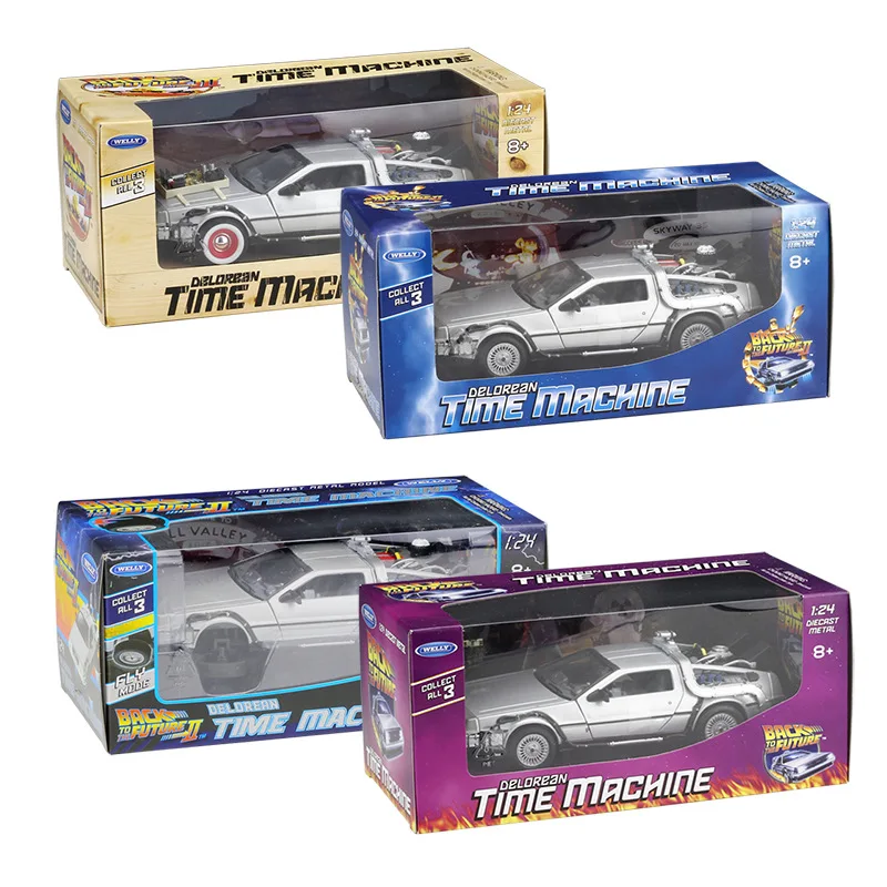 1/24 Scale Back To The Future Cars Model Diecast Simulation DMC-12 Delorean Time Machine Cars Toys Metal Cars Model Collection