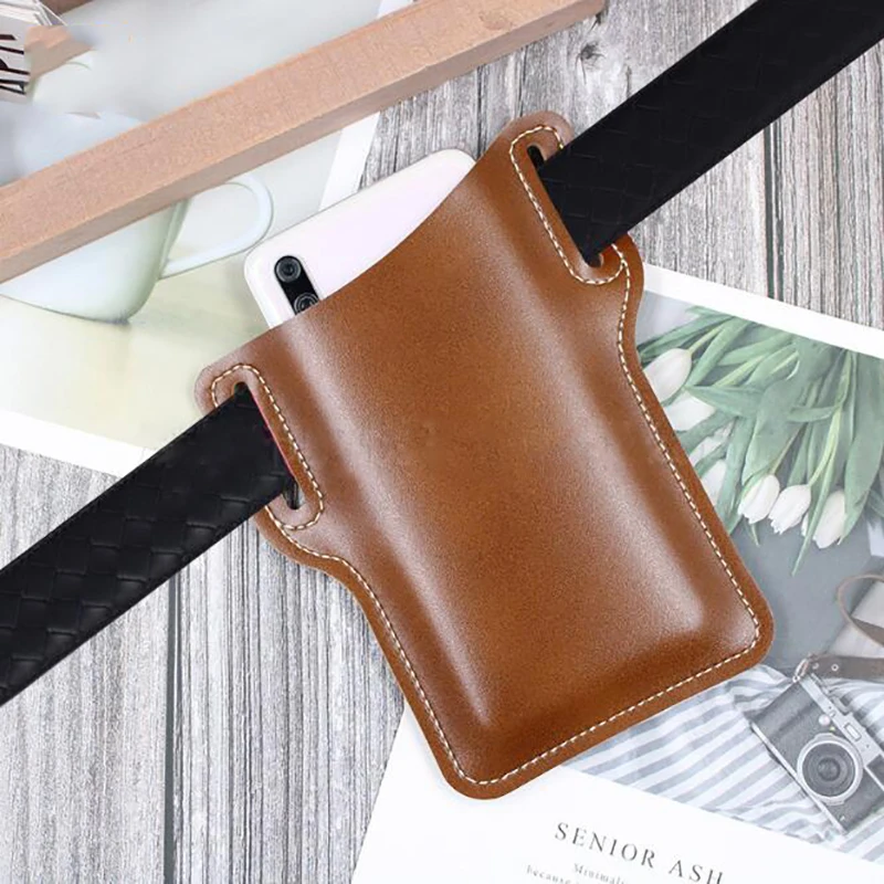 

Leather Pocket Bags Phone Waist Bag Holster Clutch Belt Phone Waist Pouch Strap Purse Women Men Fanny Pack Belt Loop