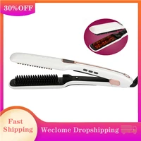 hair straighteners wide plates professional flat iron with adjustable temperature settings infrared hair straightener brush