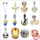 2021 Новые Подвески s925 серебряного цвета с Джеком, черепом, котом, самодельные Подвески для pandora, подвески серебряного цвета, s925 оригинальные браслеты для женщин