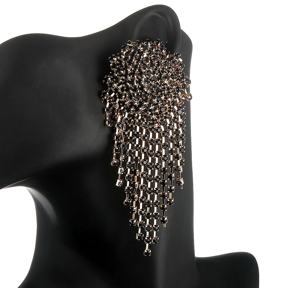 

Big Evening Earrings For Women 2020 Fashion Statement Crystal Large Dangle Earing Femme Party Wedding Jewelry Gift