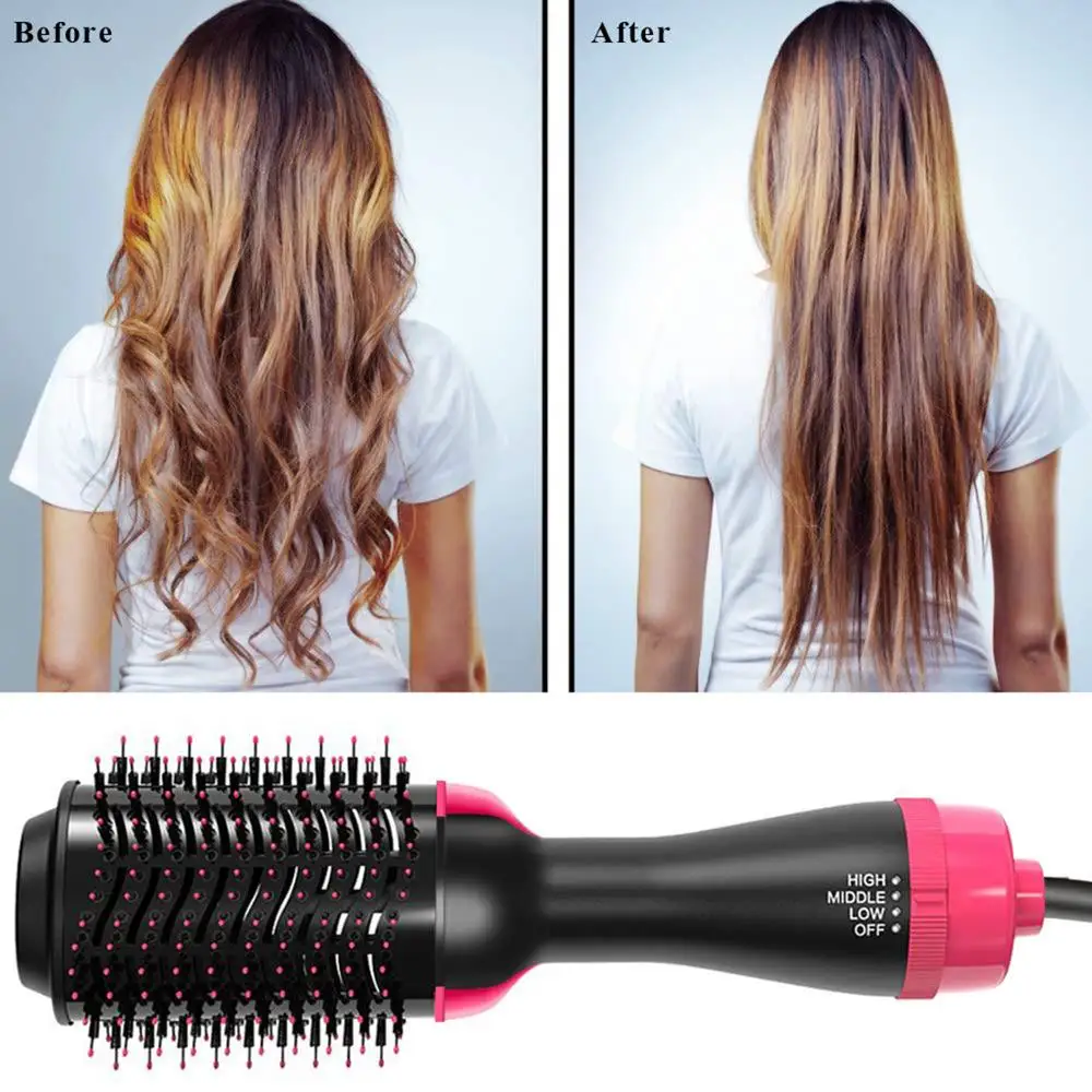 

3 in 1 Dryer Brush Electric Hot Comb Hair Dryer Volumizer Curler Dry Hair Straightener Brush Hair Styler Curling Hair Tools