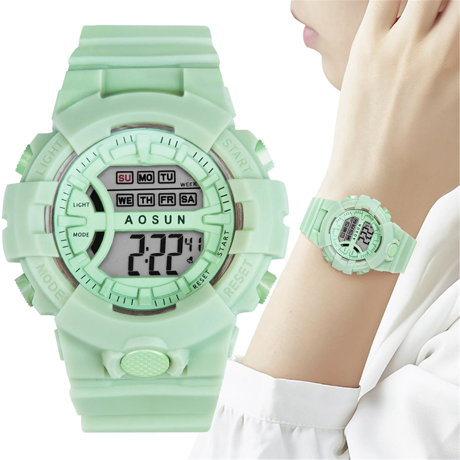 

Electronic Watch LED Display 30M Waterproof Alarm Clock Sport Watch for Women Transparent Strap Elegant Wristwatch Montre Femme