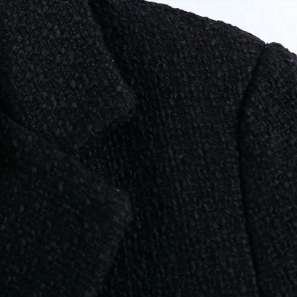 

2021 spring new women's casual loose black long sleeve single breasted pocket texture small fragrance suits coat Blazers