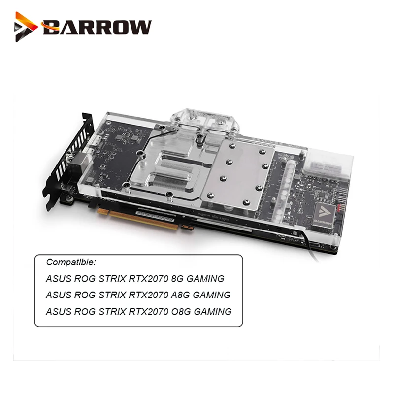 Барроу GPU водный блок для ASUS ROG STRIX RTX2070 8G/A8G /O8G игровой VGA Водяной кулер Поддержка
