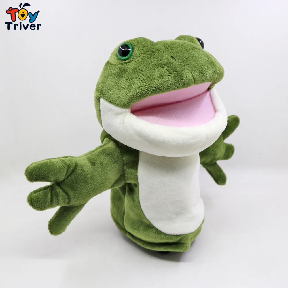 Кавайная Зеленая лягушка Ручные куклы плюшевая игрушка мягкая кукла детские