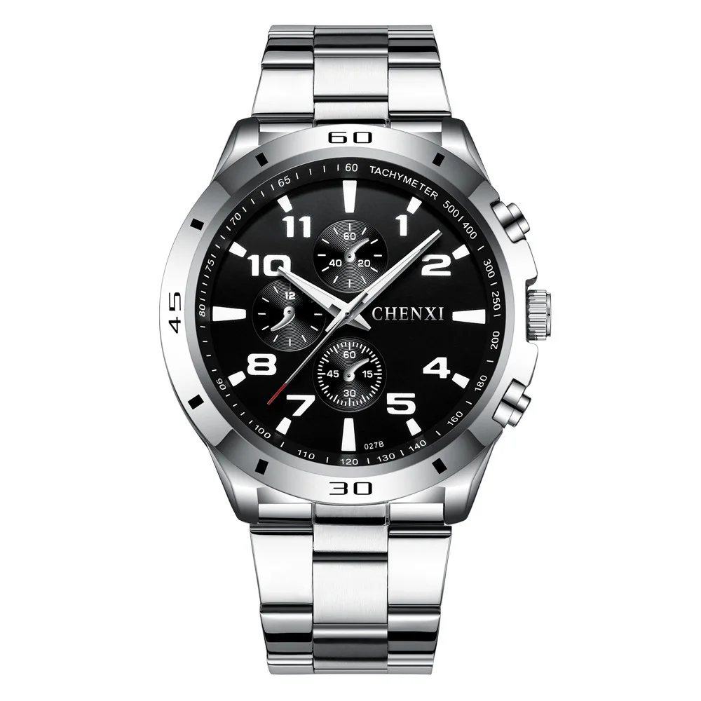 

Watch men's business watch steel belt quartz watch 027B men's watch