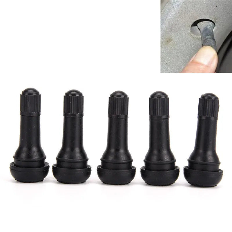 

JETTING 4pc Auto TR412 Tire Valve Stems Short Black Rubber Tyre Tubeless Snap-in Vavle Wheels Tires Parts