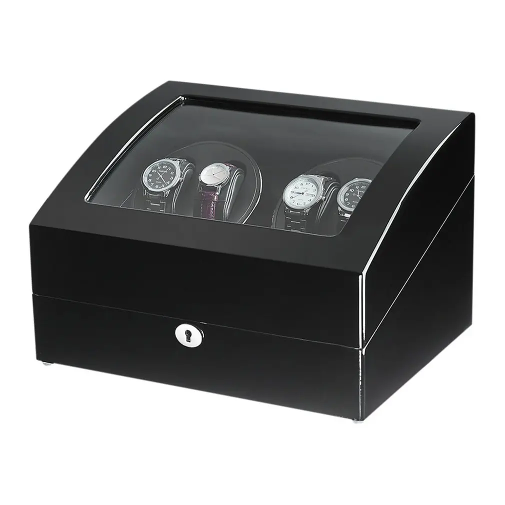 4 Автоматический Черный отделку заводчик часов с светодиодный светильник 6