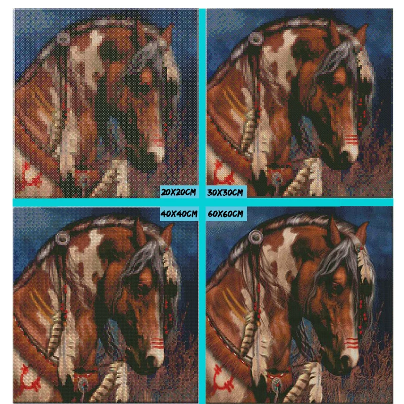5D DIY Diamond Painting Horse Diamand Embroidery Full drill round cross stitch Pictures of Rhinestones Diamant animal | Дом и сад